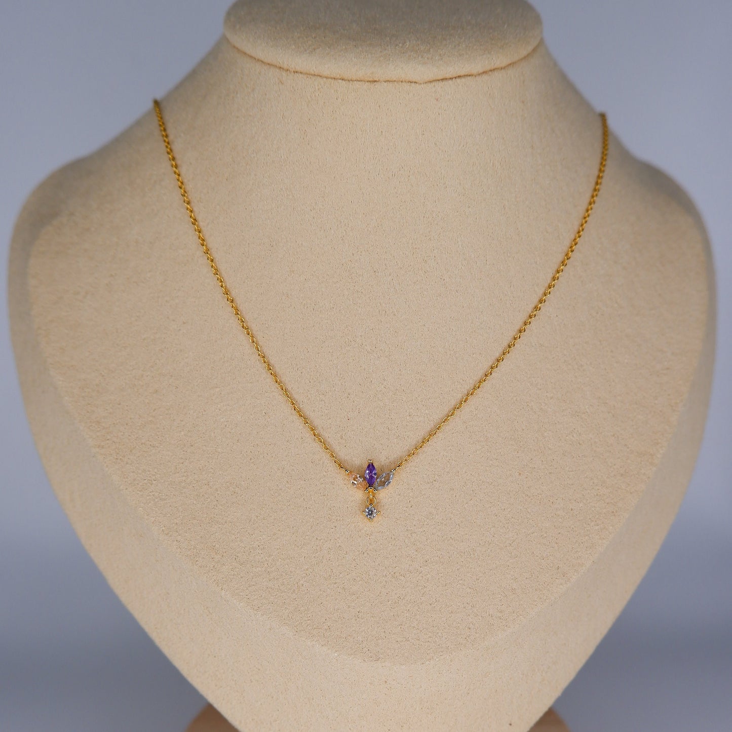 Colar S925 meia Flor com Pendente