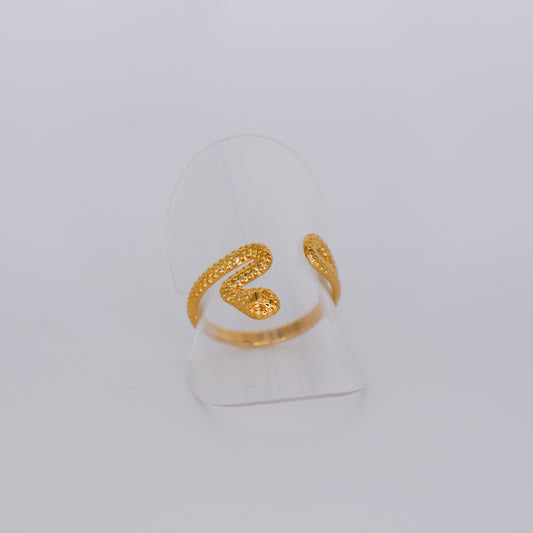 Anel Ajustável Cobra Dourado