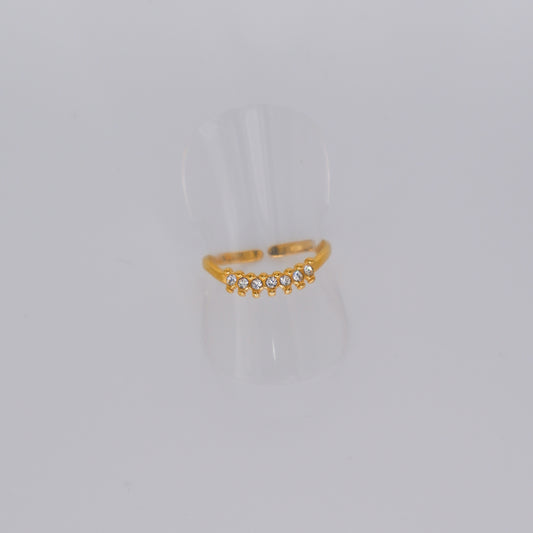 Anel Ajustável Dourado Brilhantes