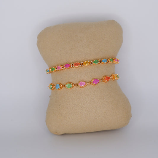 Pulseira Hipoalergénica Brilhantes Coloridos