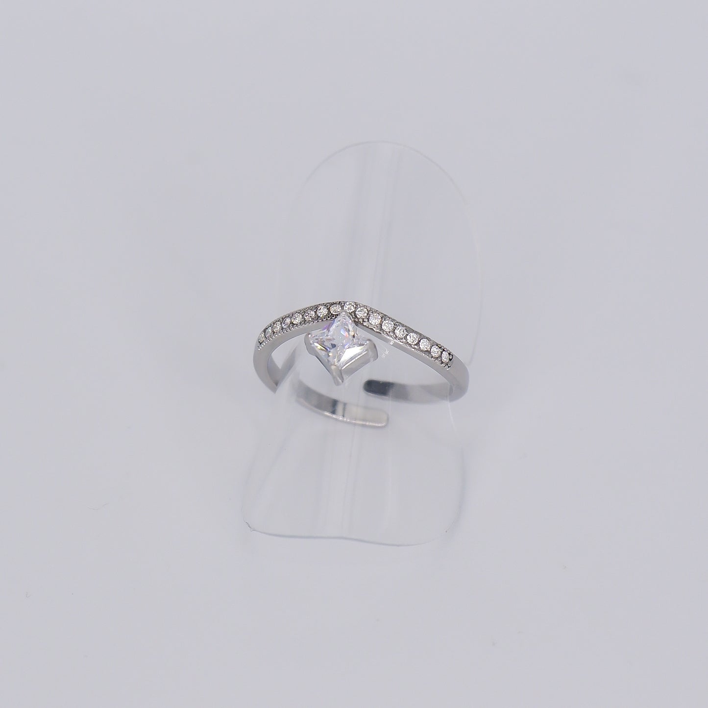 Anel Brilhante Quadrado