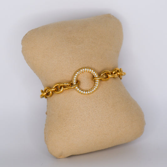 Pulseira Aço Inoxidável Bola Brilhante