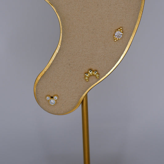 Piercings Bolinha Dourados #11 Mickey e Croissant