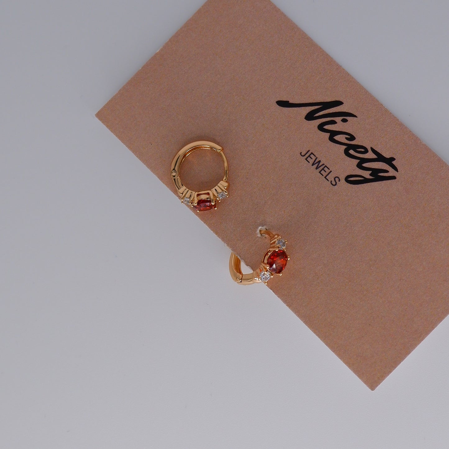 Argola Hipoalergénica Brilhante Vermelho