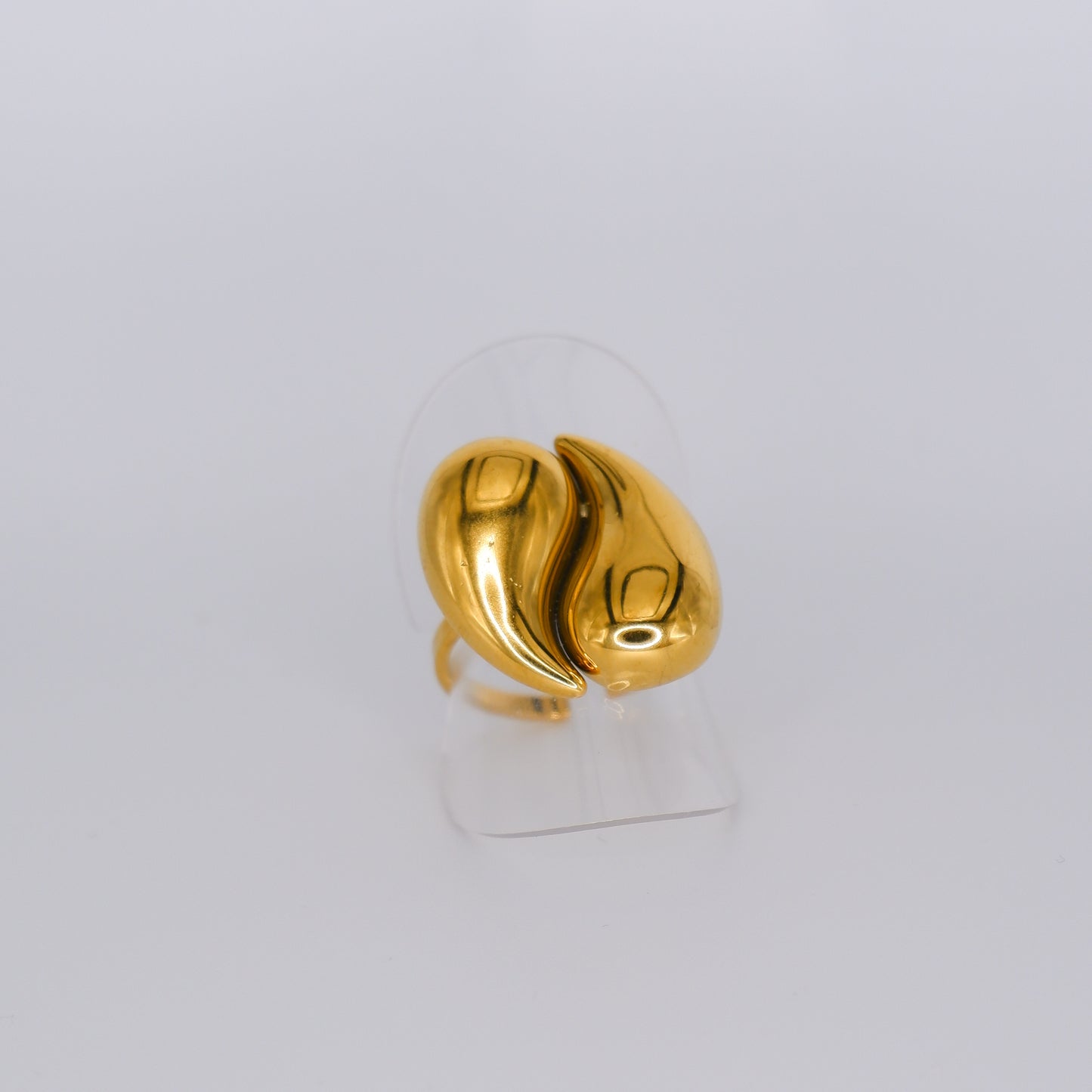 Anel Ajustável Dourado Gotas