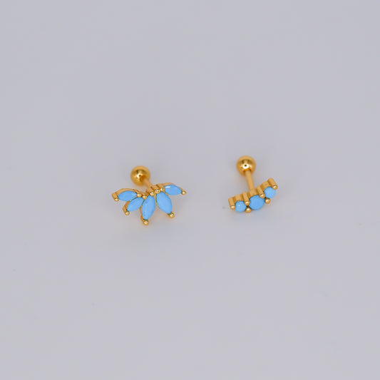 Piercings Bolinha Longo e Curvo Azul bebé