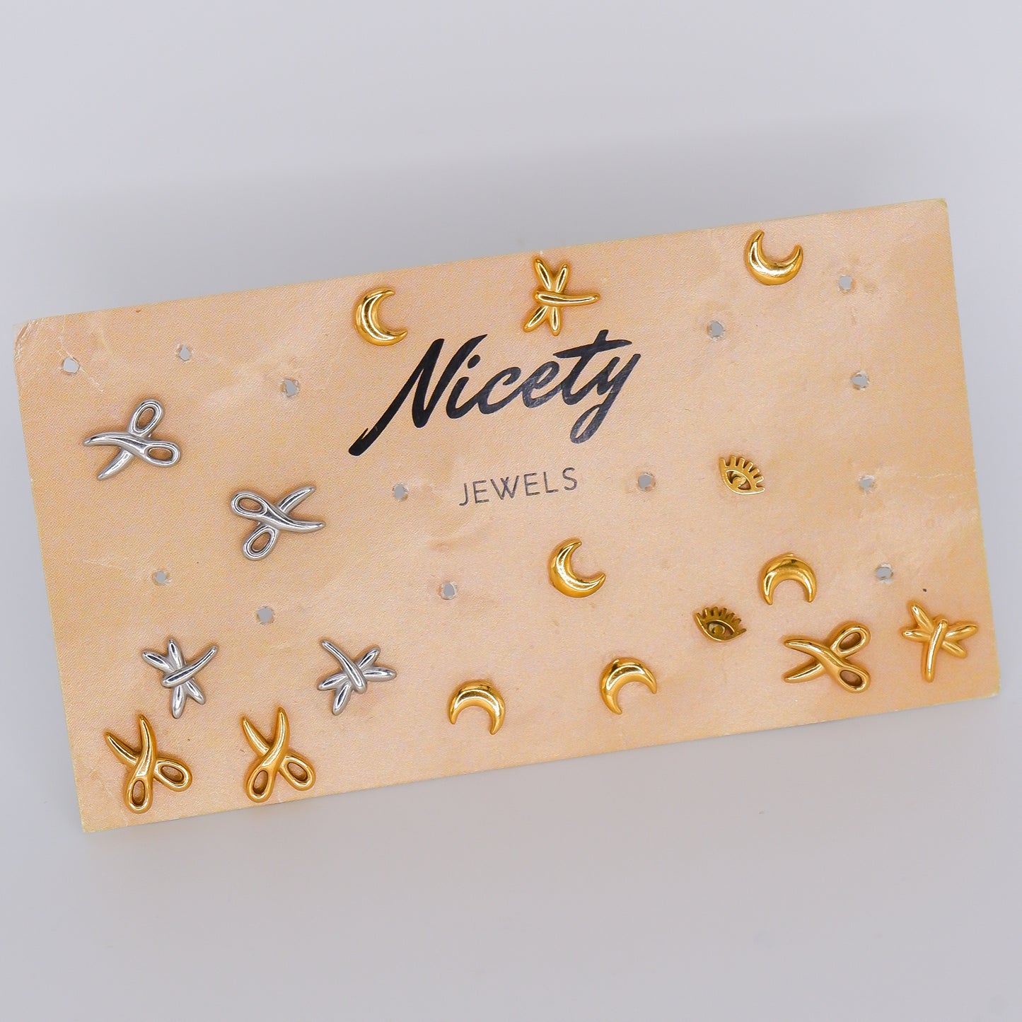 Brinco de Espeto Tesoura, Lua, Libelinha e Olho