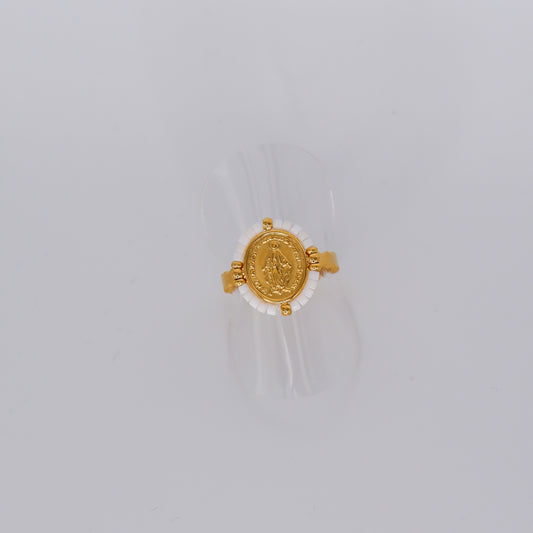 Anel Ajustável Nossa Senhora Branco