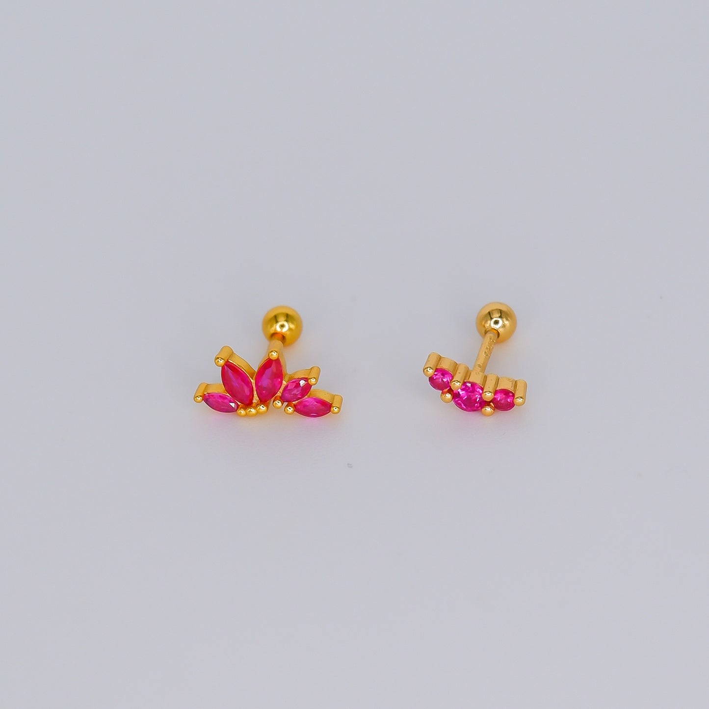Piercings Bolinha Longo e Curvo Rosa