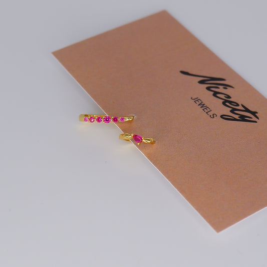 Argola S925 Rosa Brilhantes