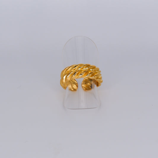 Anel Ajustável Dourado Grosso