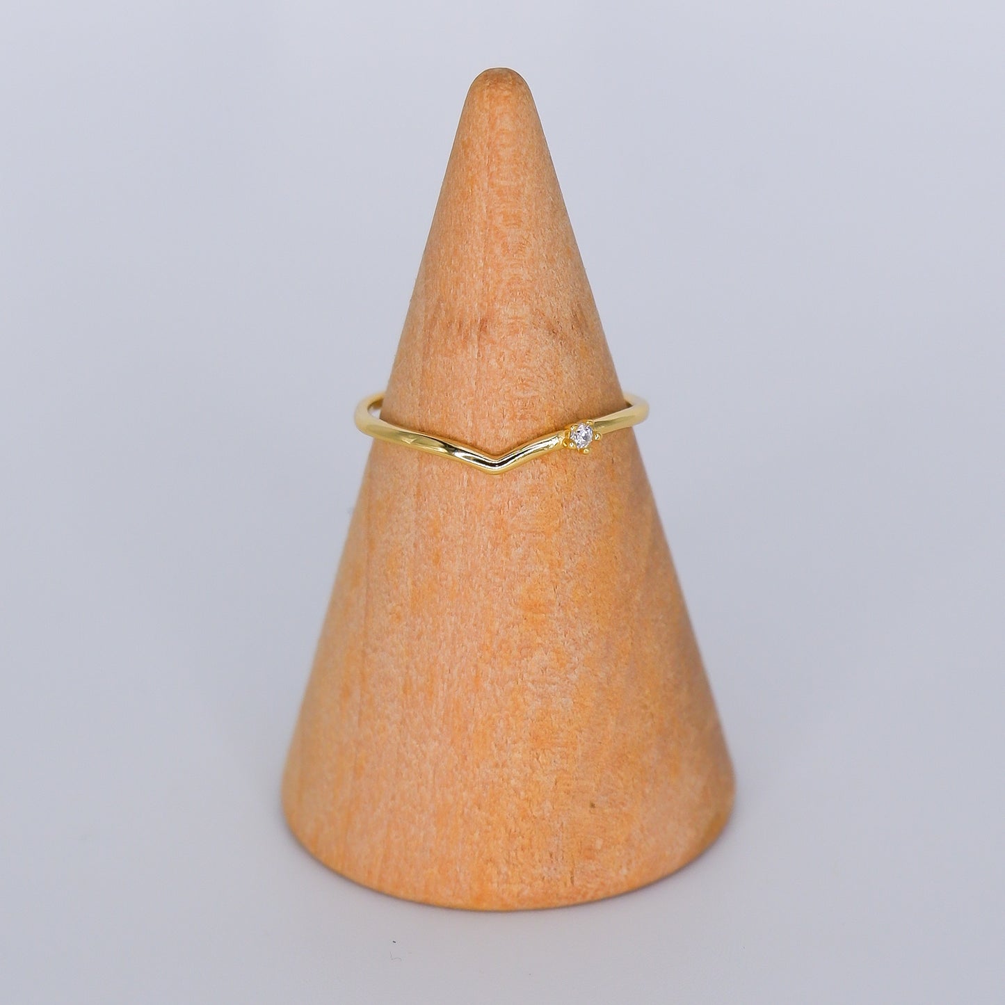 Anel S925 em V 1 Brilhante