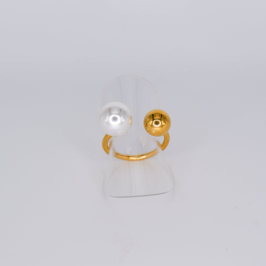 Anel ajustável Bola e Pérola