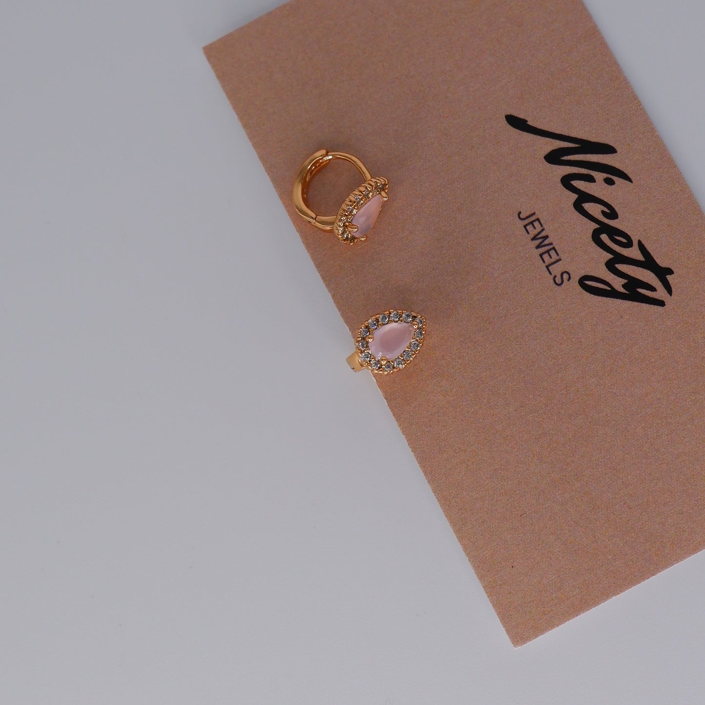 Argola Hipoalergénica Gota Rosa Opaco