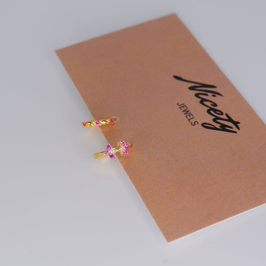 Argola S925 Rosa Brilhantes