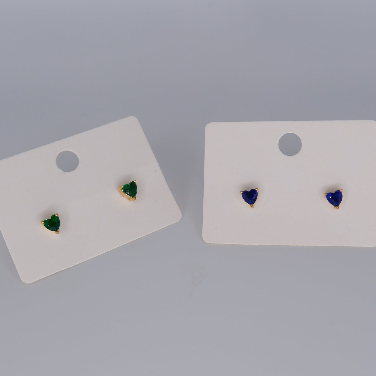 Brinco Epeto Ponto Luz Coração Verde e Azul