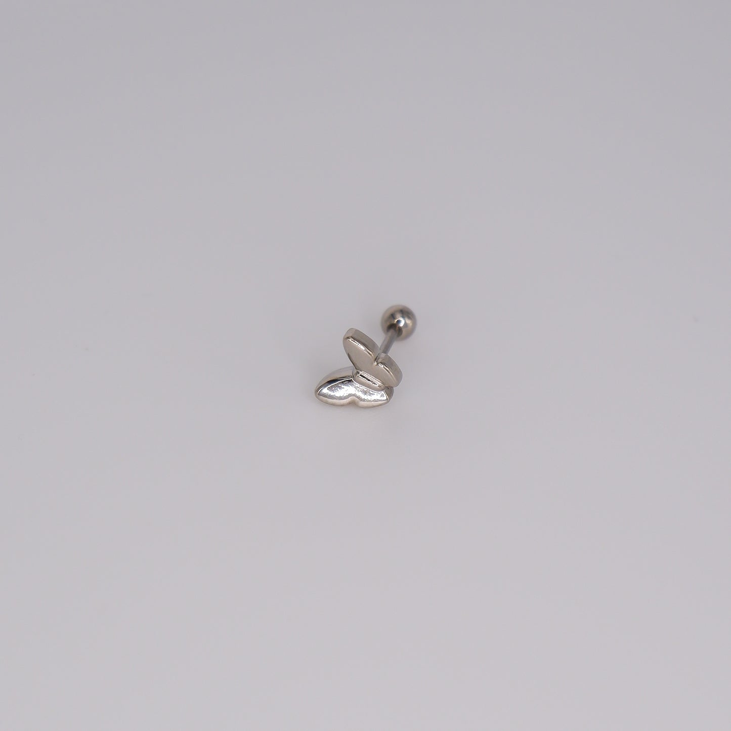 Piercing Bolinha Aço Inoxidável Prateado Borboleta