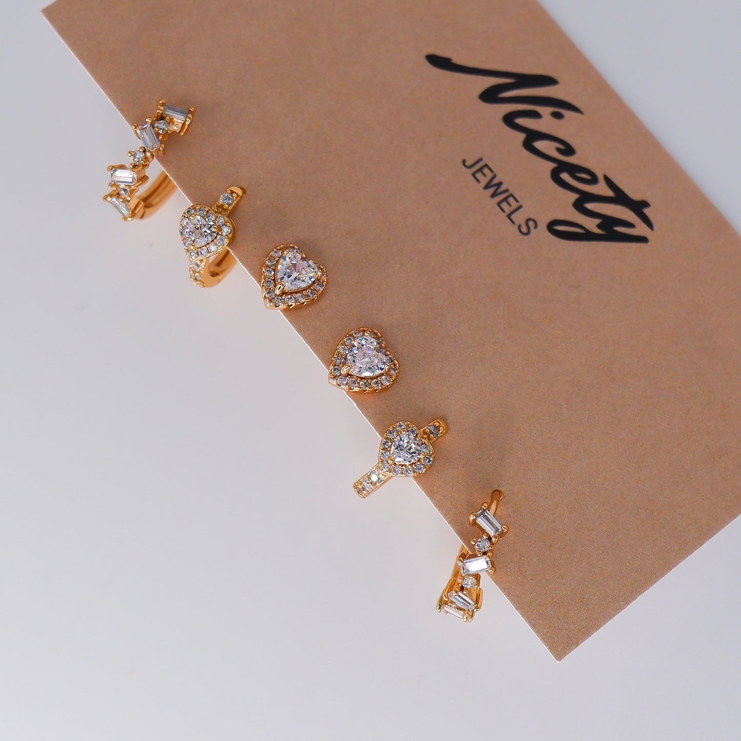 Pack Dourado Coração Transparente