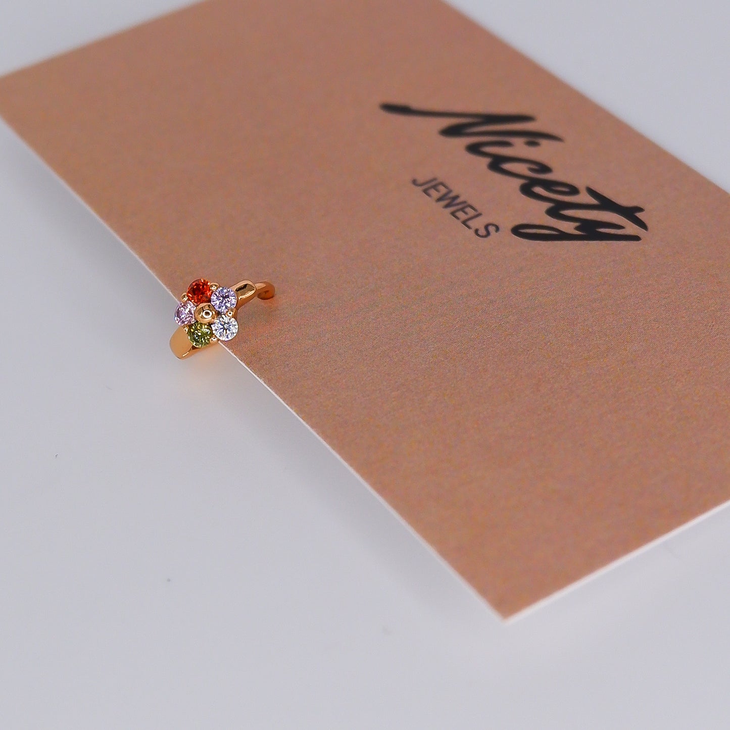 Mini Argola 7mm Aço Inoxidável Flor Colorida