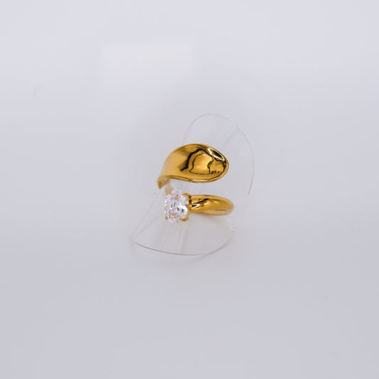 Anel Ajustável um Brilhante Oval