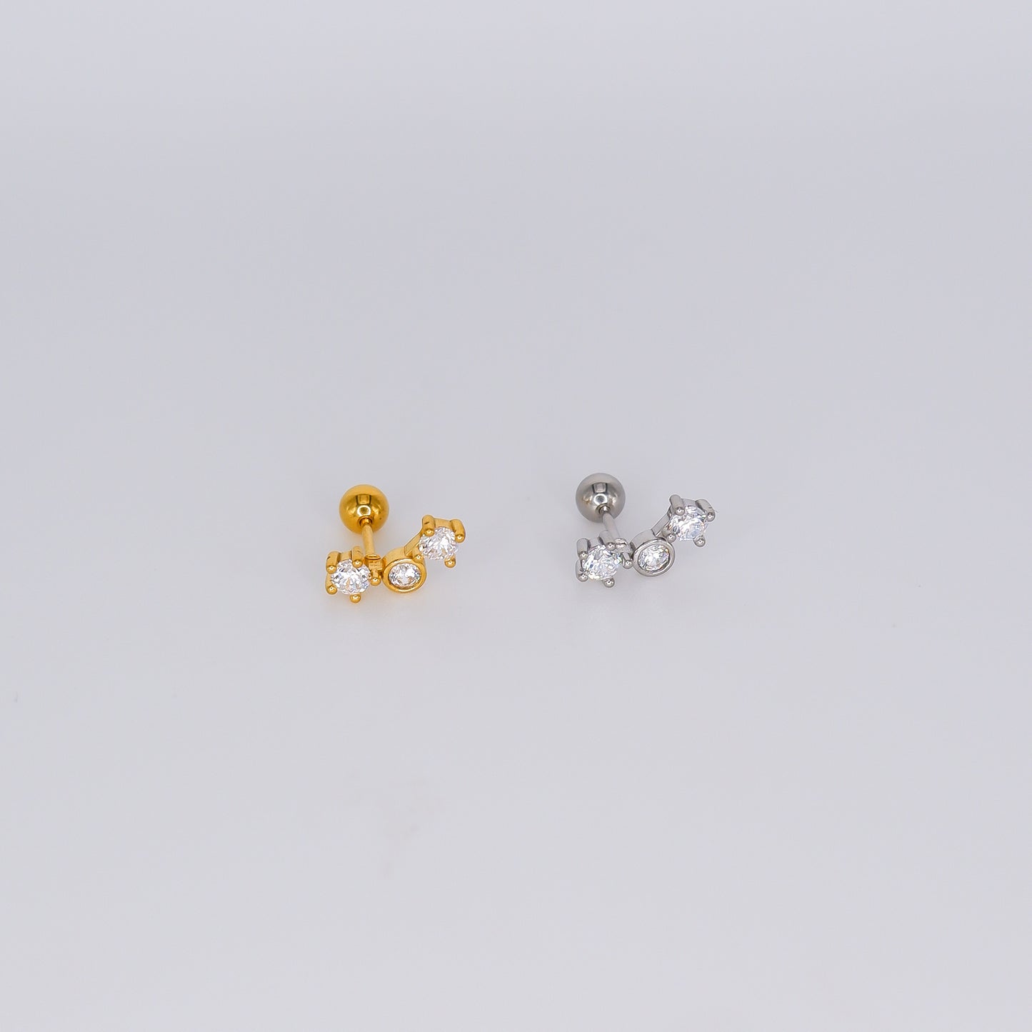 Piercing Aço Inoxidável Brilhantes Curvo