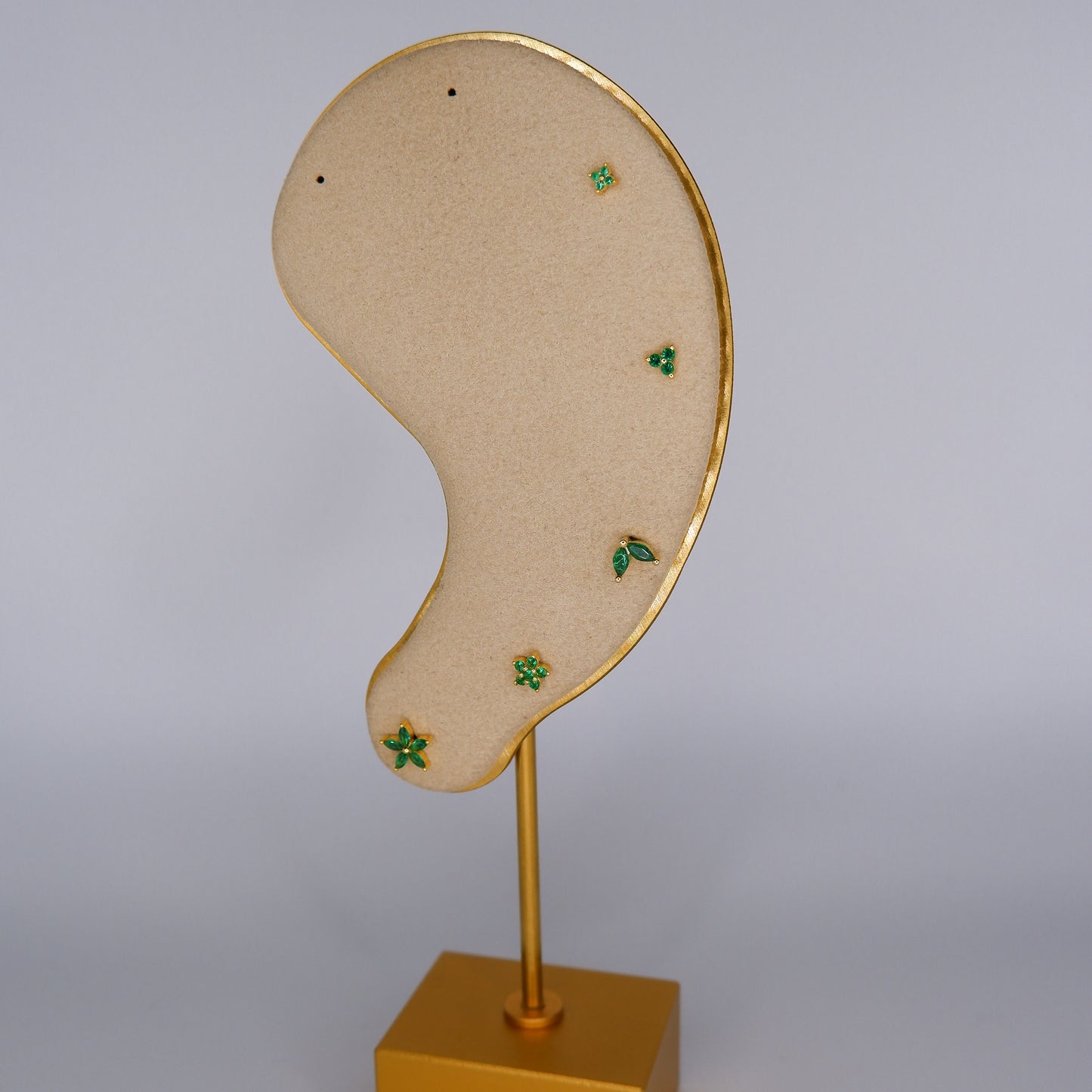 Piercings Bolinha Dourados Verde