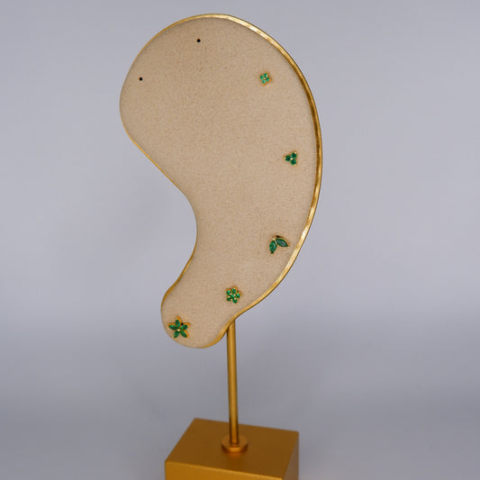 Piercings Bolinha Dourados Verde