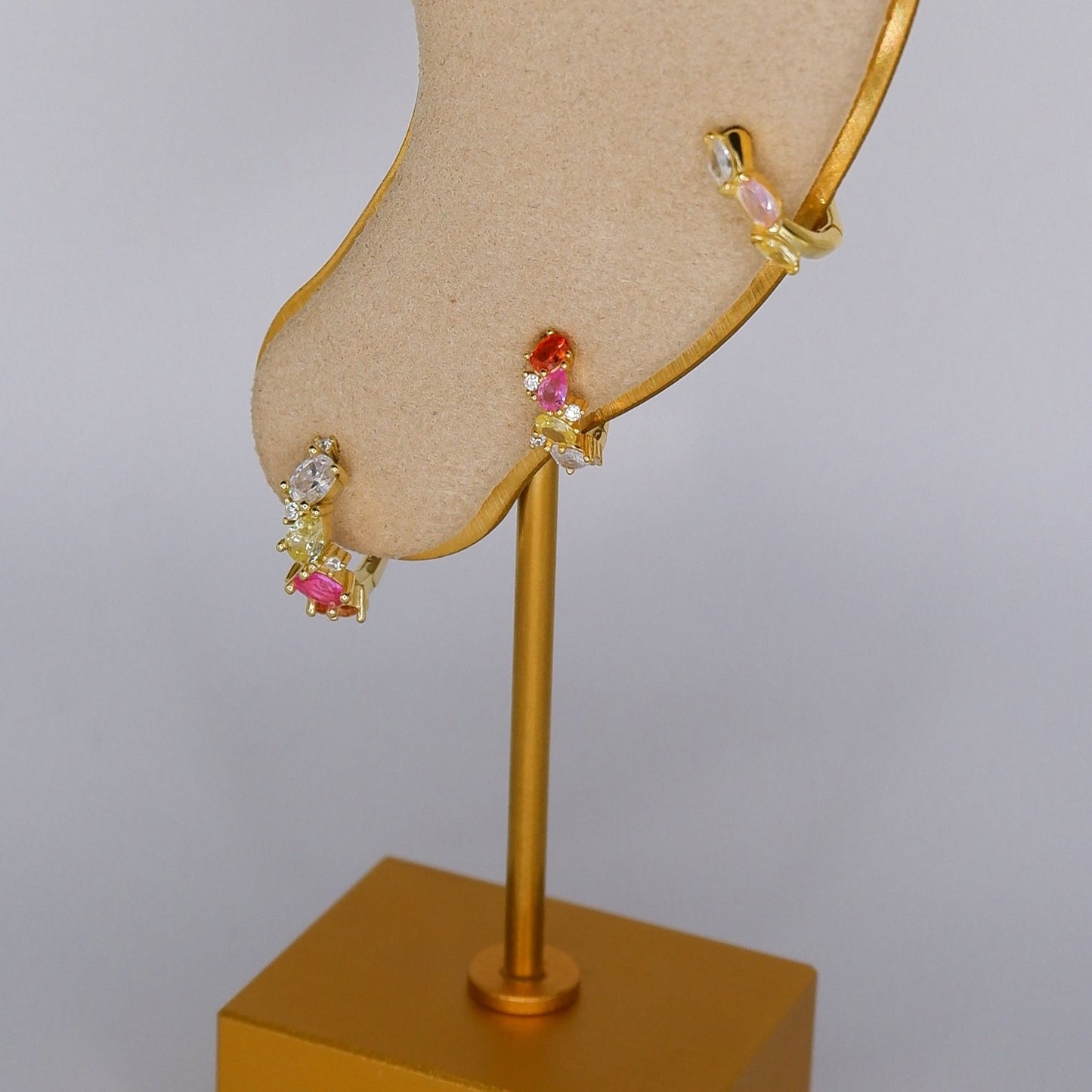 Argola S925 Colorida c/ Brilhantes