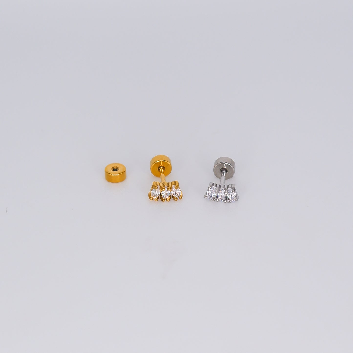 Piercing Aço Inoxidável 3 Brilhantes