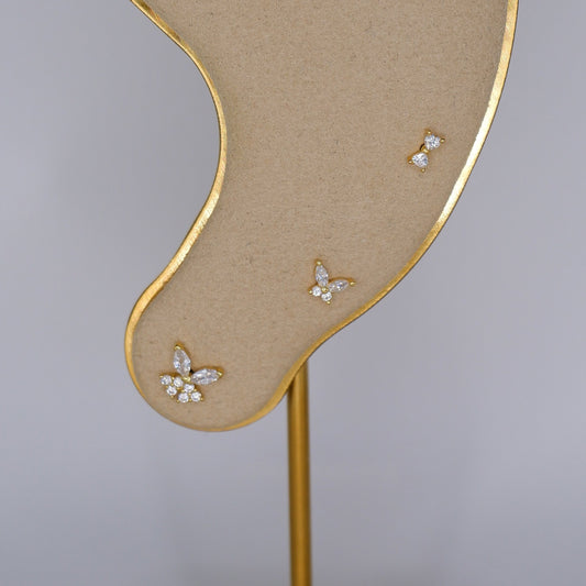 Piercings Bolinha Dourados #20 Borboletas e Laço