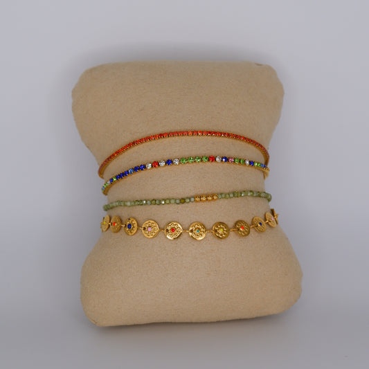 Pulseira Aço Inoxidável Riviera Laranja e Colorida