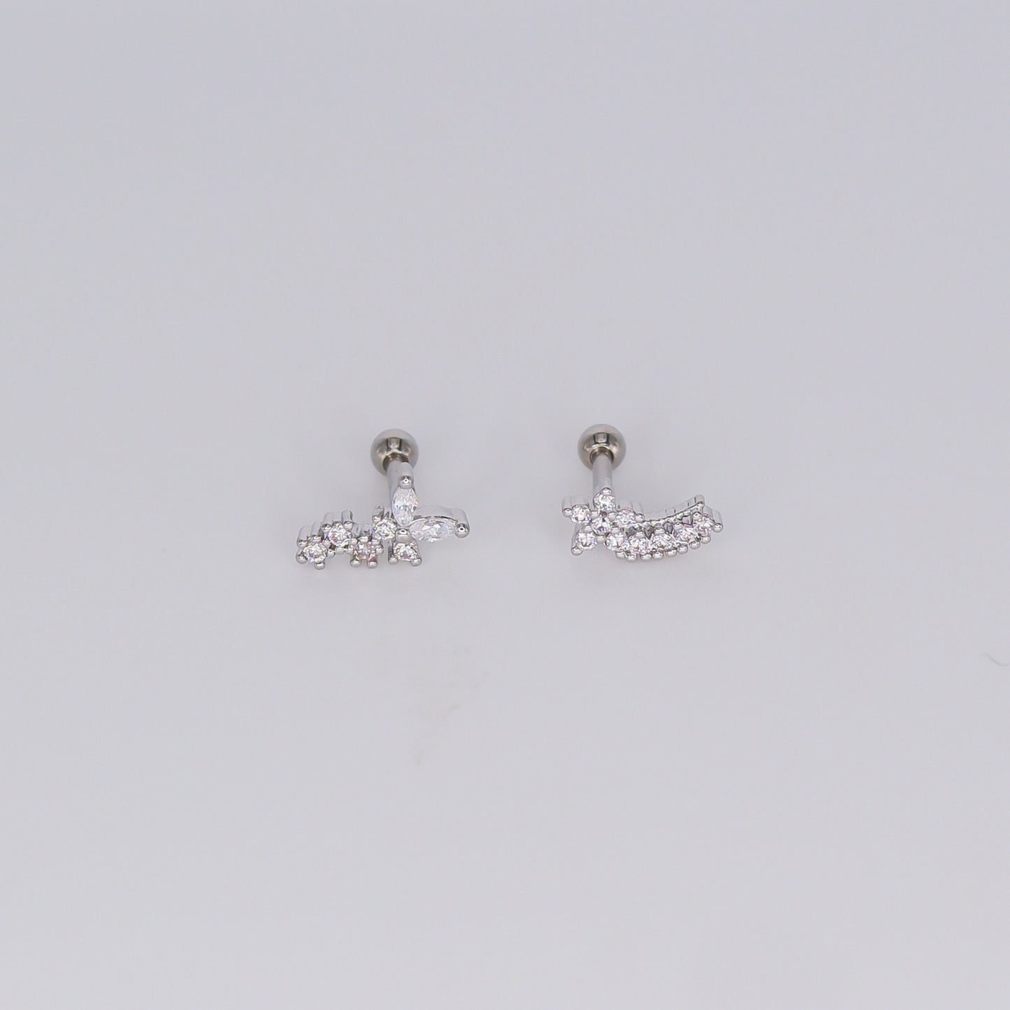 Piercing Bolinha Borboleta e Estrela Cadente