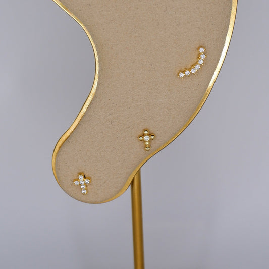 Piercings Bolinha Dourados #21 Cruzes