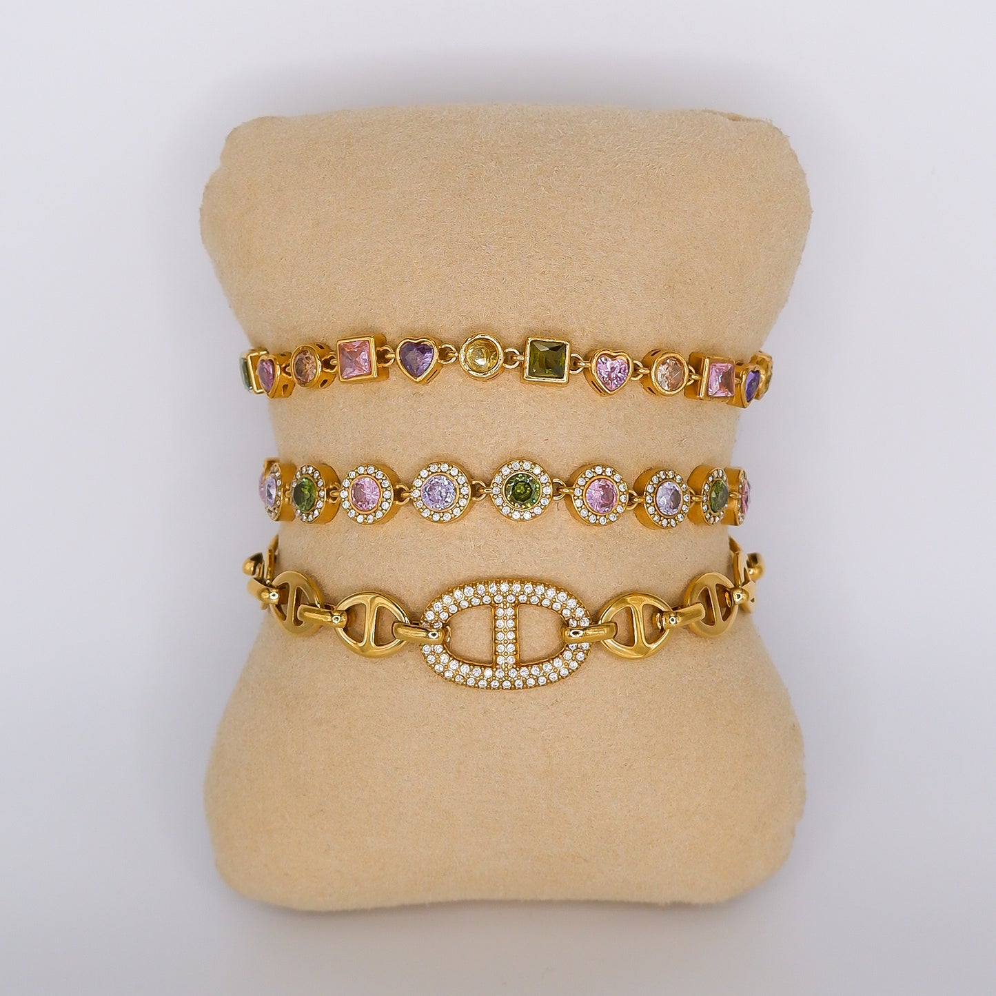Pulseira Aço Inoxidável Bola e Pastel