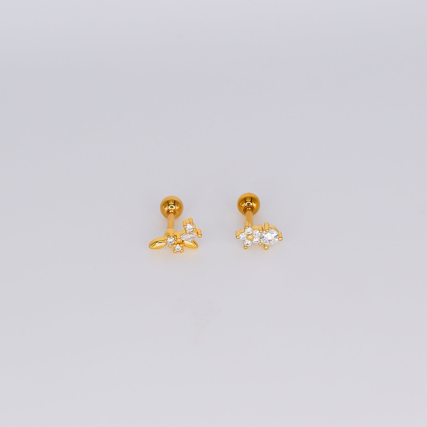 Piercing Bolinha Folha e Flor com Bola