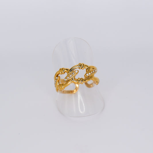 Anel Ajustável Corrente com Brilho