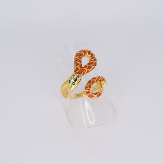 Anel Ajustável Cobra Castanha