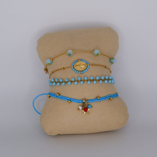 Pulseira Aço Inoxidável Azuis