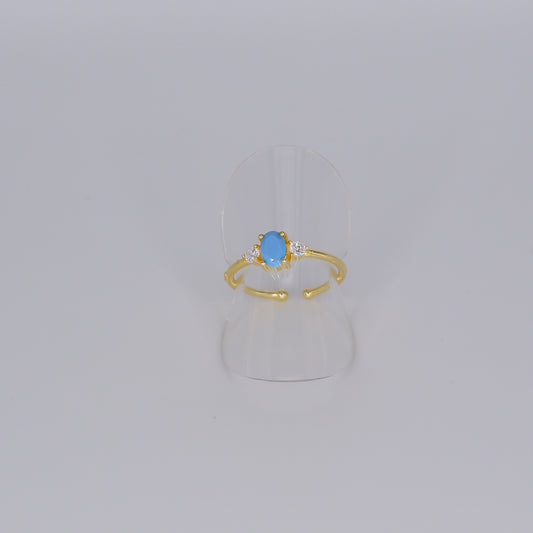 Anel S925 Ajustável Azul