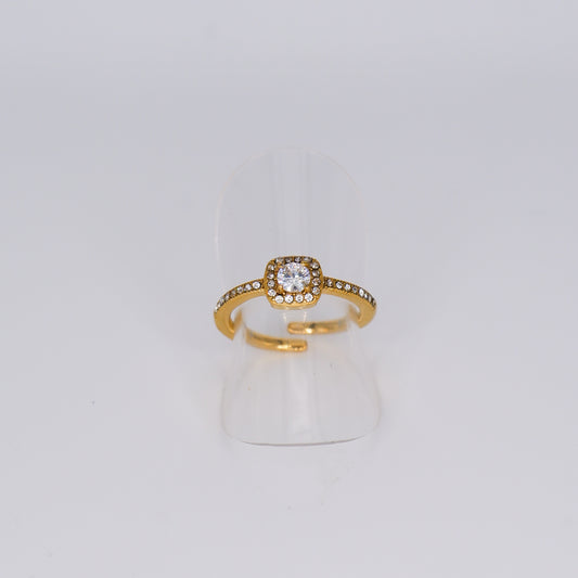 Anel Ajustável Quadrado Brilhantes