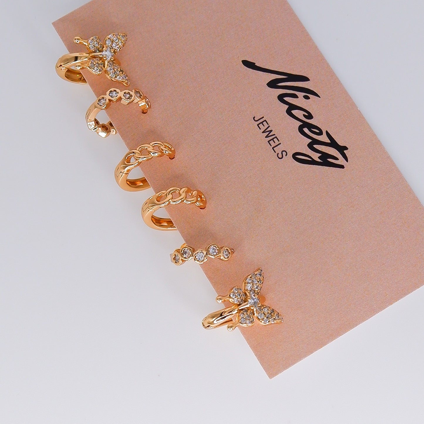 Pack Dourado Borboleta com Brilhos