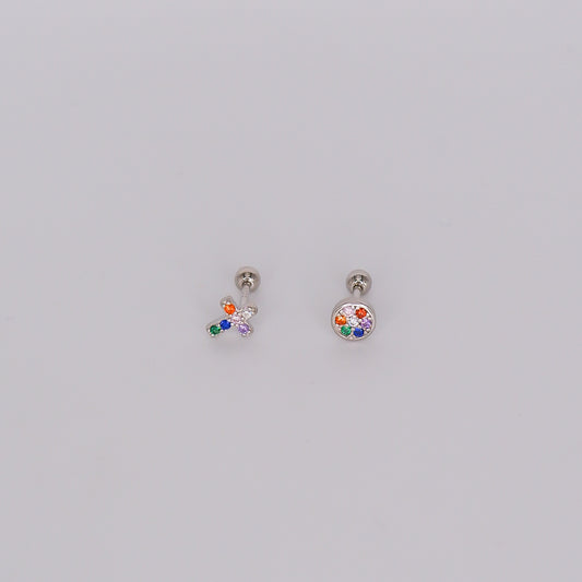 Piercings Bolinha Prateados #24 Coloridos