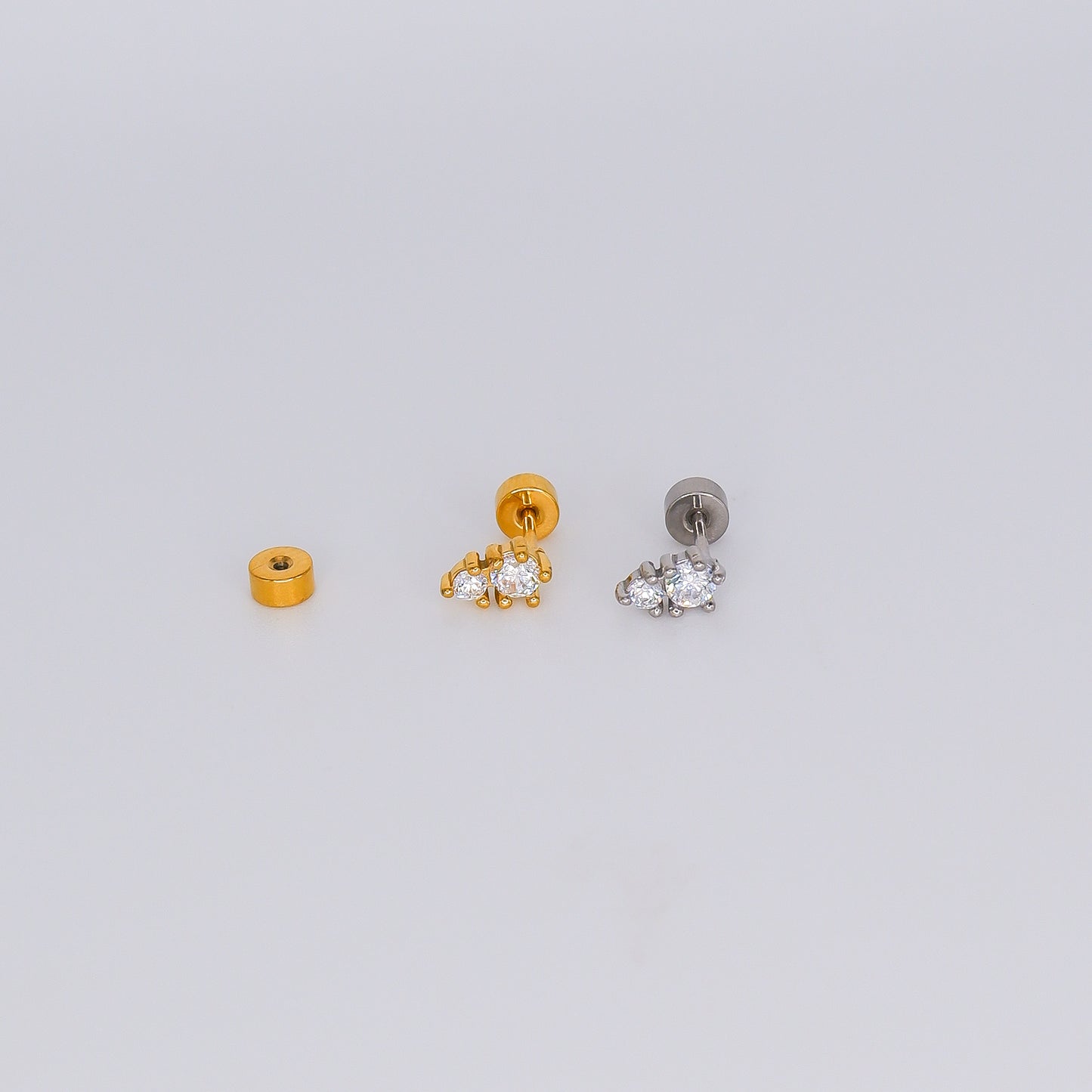 Piercing Aço Inoxidável 2 Brilhos Maiores
