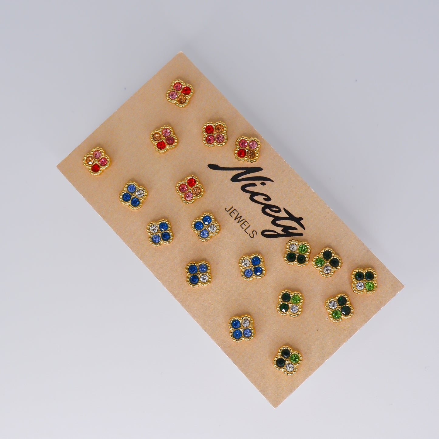 Brinco Espeto Aço Flor Colorido