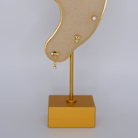 Piercings Bolinha Dourados #25 Corrente, Ursinho, Ponto de Luz