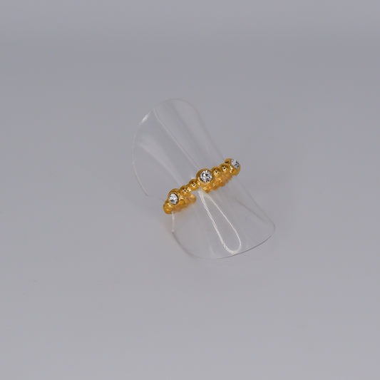 Anel Ajustável Brilhantes Transparentes