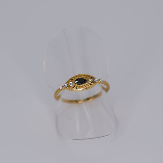 Anel Ajustável Pedra Preta