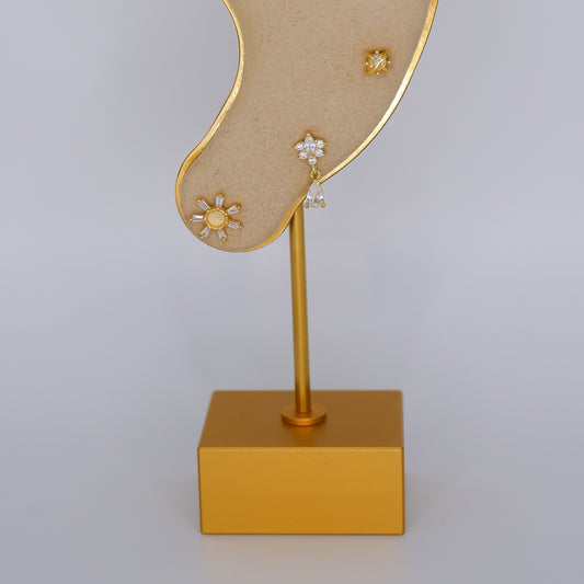 Piercings Bolinha Dourados #26 Sol, Flor e Dourado