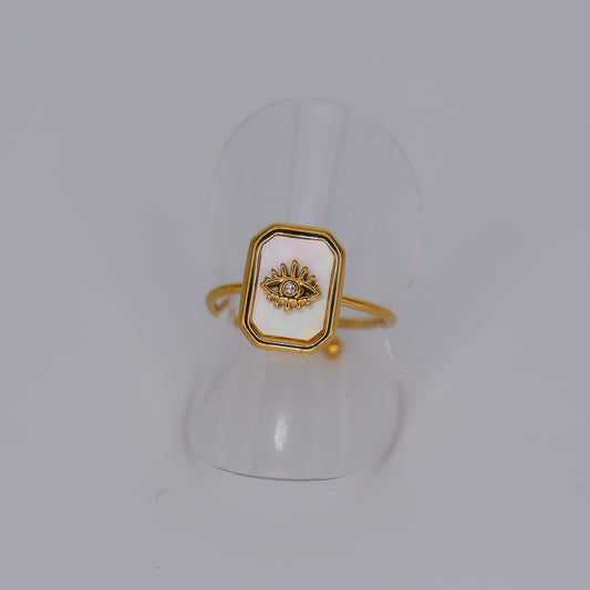 Anel Ajustável Madre Pérola com Olho