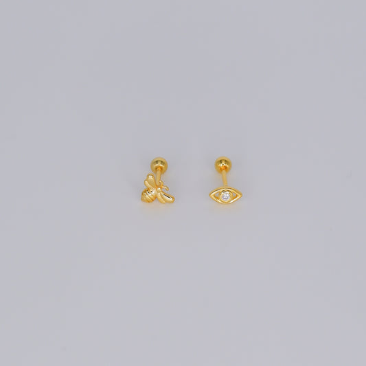 Piercings Bolinha Dourados #28 Abelha e Olho